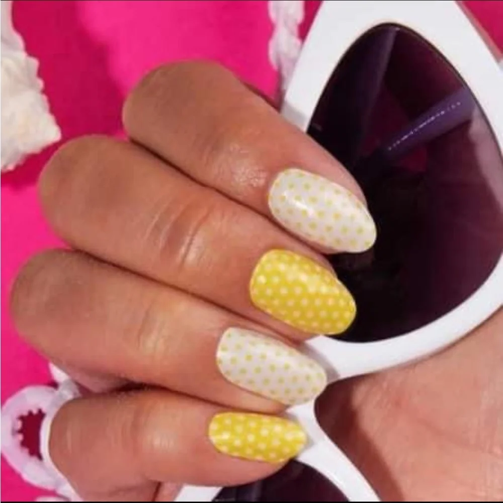 *Retired* Color Street: Bikinis and Bellinis | Polka Dot Yellow White Summer - Picture 7 of 11